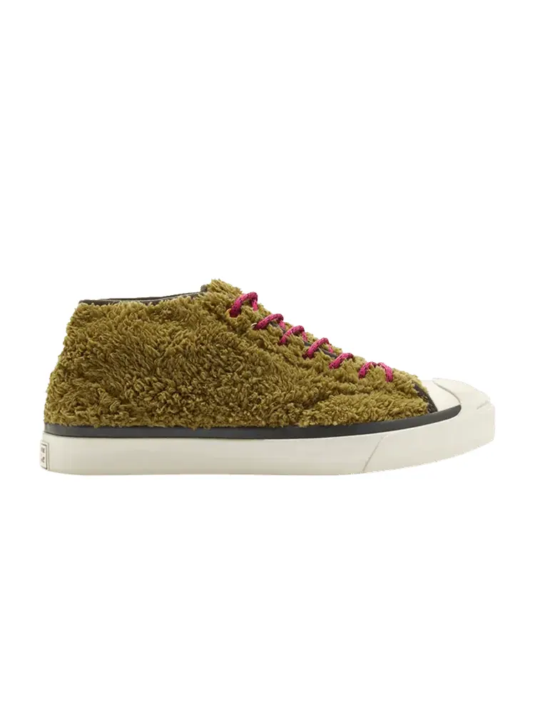 Кроссовки Converse Jack Purcell Mid 'Retro Sherpa - Dark Moss' — изображение 1 из 1, темный/оранжевый