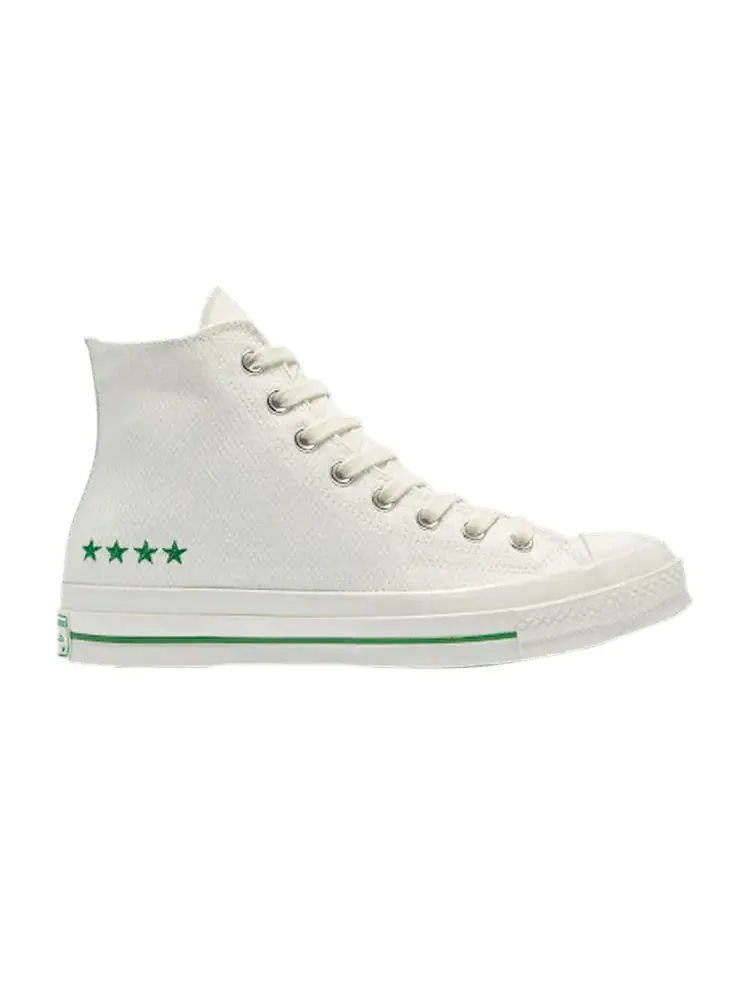 Кроссовки Converse Chuck 70 High 'Green Stars' — изображение 1 из 1, винтажный белый/зеленый