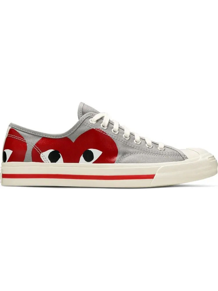 Кроссовки Converse Comme des Garçons PLAY x Jack Purcell Drizzle Red — изображение 1 из 8, серый