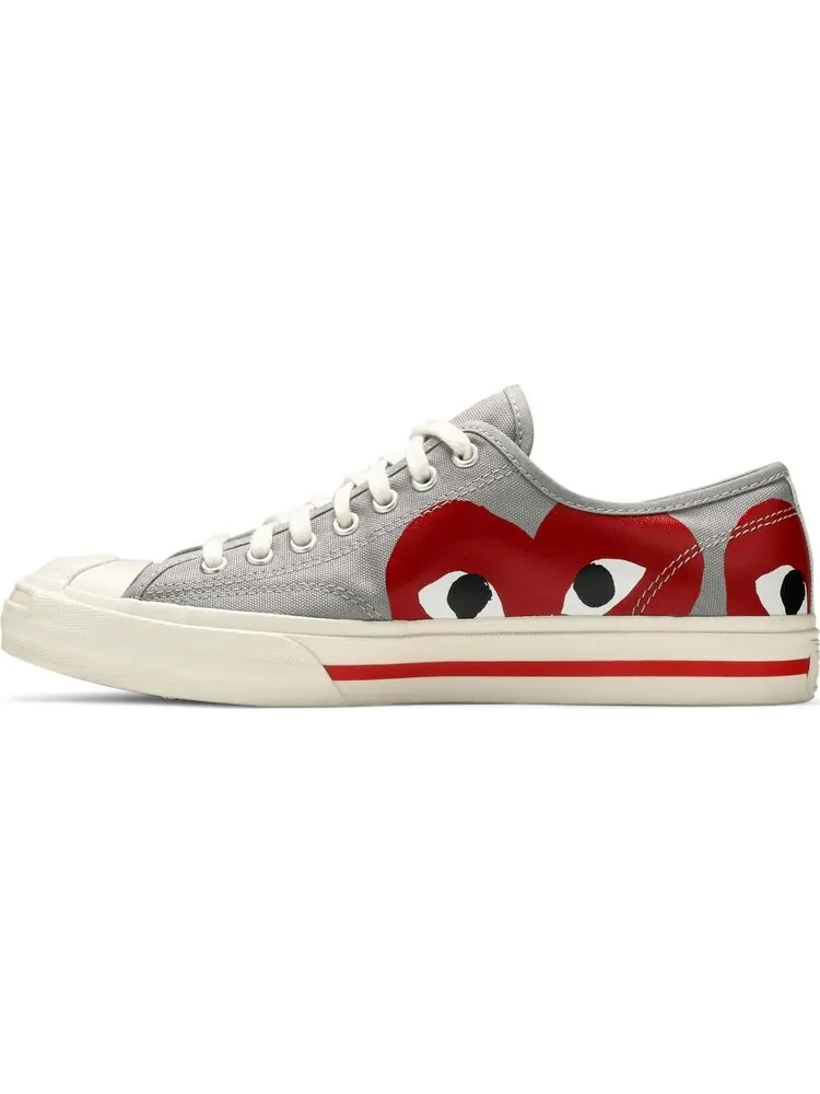 Кроссовки Converse Comme des Garçons PLAY x Jack Purcell Drizzle Red — изображение 3 из 8, серый