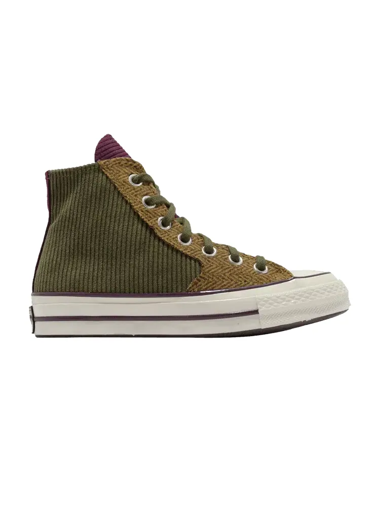 Кроссовки Converse Chuck 70 High 'Corduroy - Green' — изображение 1 из 1, зеленый/желтый
