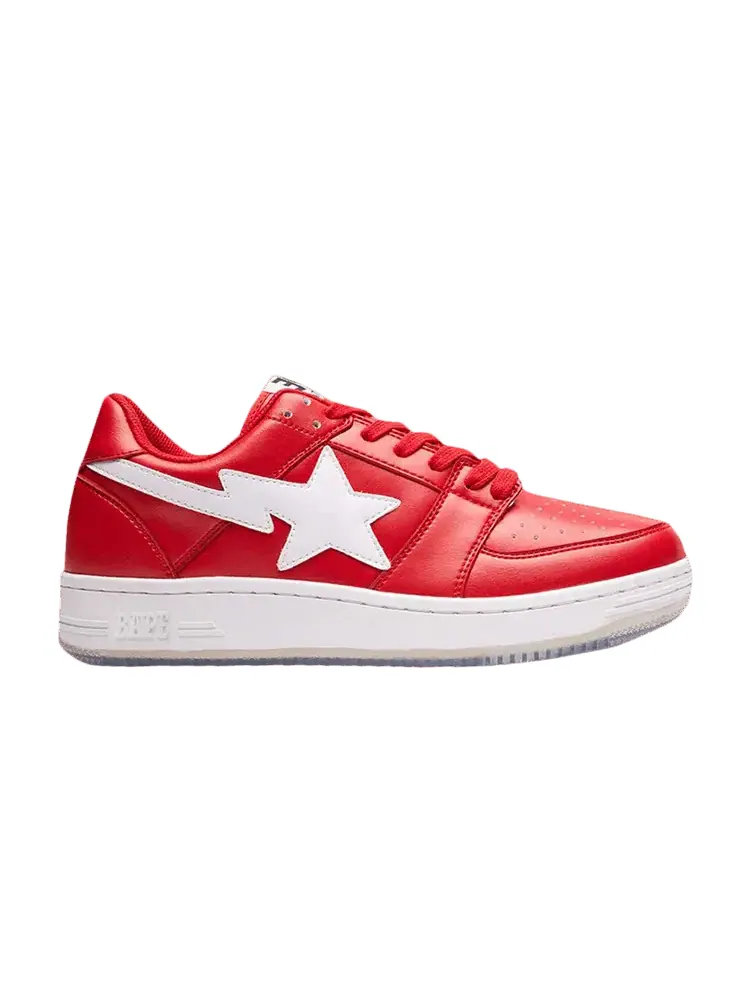 Кроссовки BAPE Bapesta Low 'Shark Sole - Red' — изображение 1 из 1, красный/белый