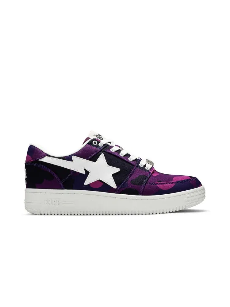 Кроссовки BAPE Bapesta Canvas Low 'Purple Camo' — изображение 2 из 9, фиолетовый/белый