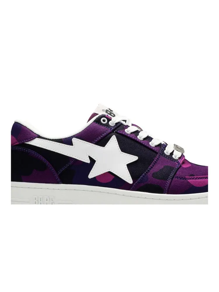Кроссовки BAPE Bapesta Canvas Low 'Purple Camo' — изображение 3 из 9, фиолетовый/белый