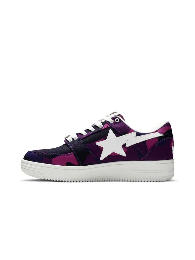 Кроссовки BAPE Bapesta Canvas Low 'Purple Camo' — изображение 4 из 9, фиолетовый/белый