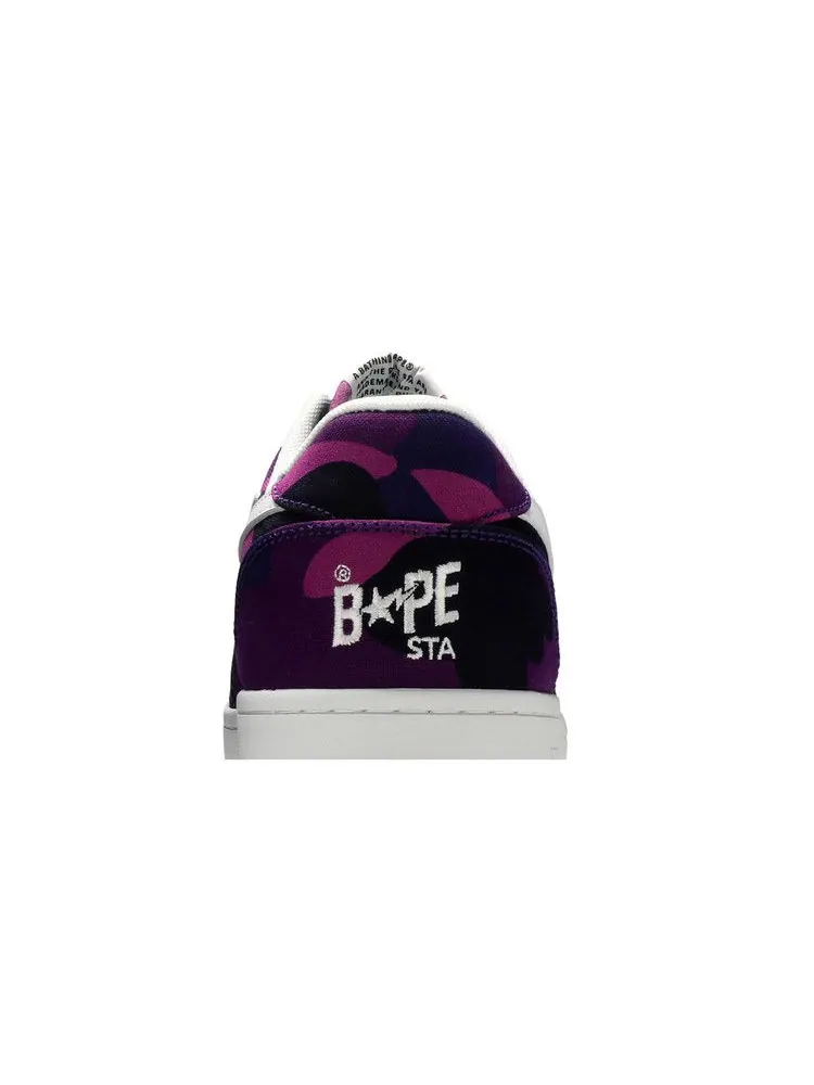Кроссовки BAPE Bapesta Canvas Low 'Purple Camo' — изображение 8 из 9, фиолетовый/белый