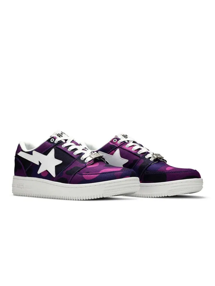 Кроссовки BAPE Bapesta Canvas Low 'Purple Camo' — изображение 9 из 9, фиолетовый/белый