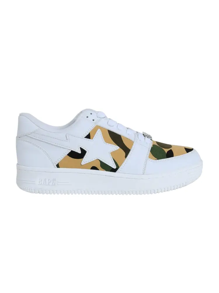 Кроссовки BAPE Bapesta Low M1 '1st Camo - White' — изображение 1 из 1, белый/желтый/коричневый