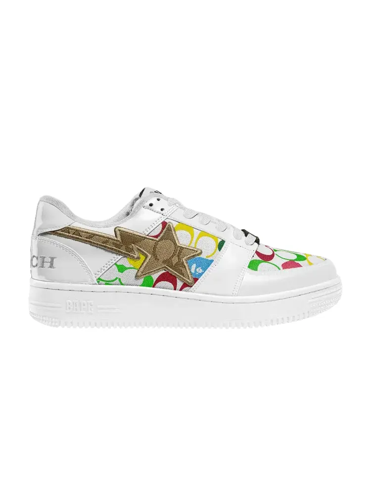 Кроссовки BAPE Coach x Bapesta Low 'White Multi Camo' — изображение 1 из 1, белый/мульти