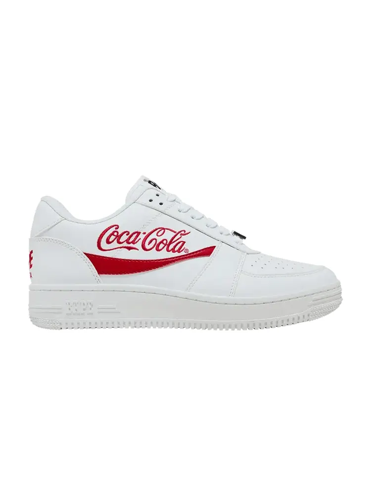 Кроссовки BAPE Coca-Cola x Bapesta Low 'White' — изображение 1 из 9, белый/красный