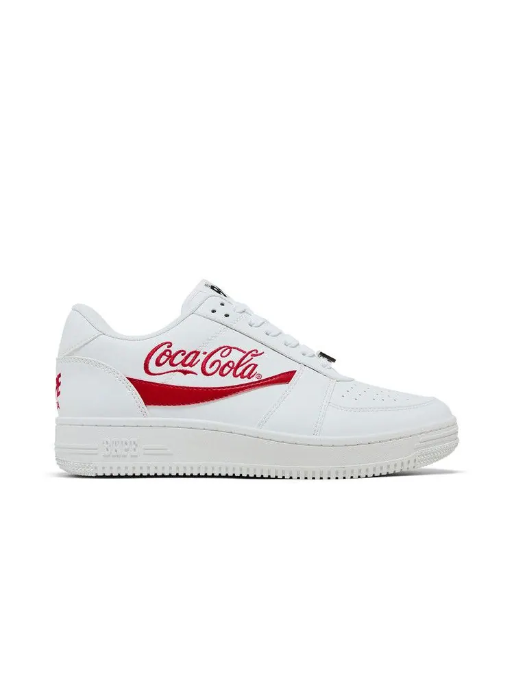 Кроссовки BAPE Coca-Cola x Bapesta Low 'White' — изображение 2 из 9, белый/красный