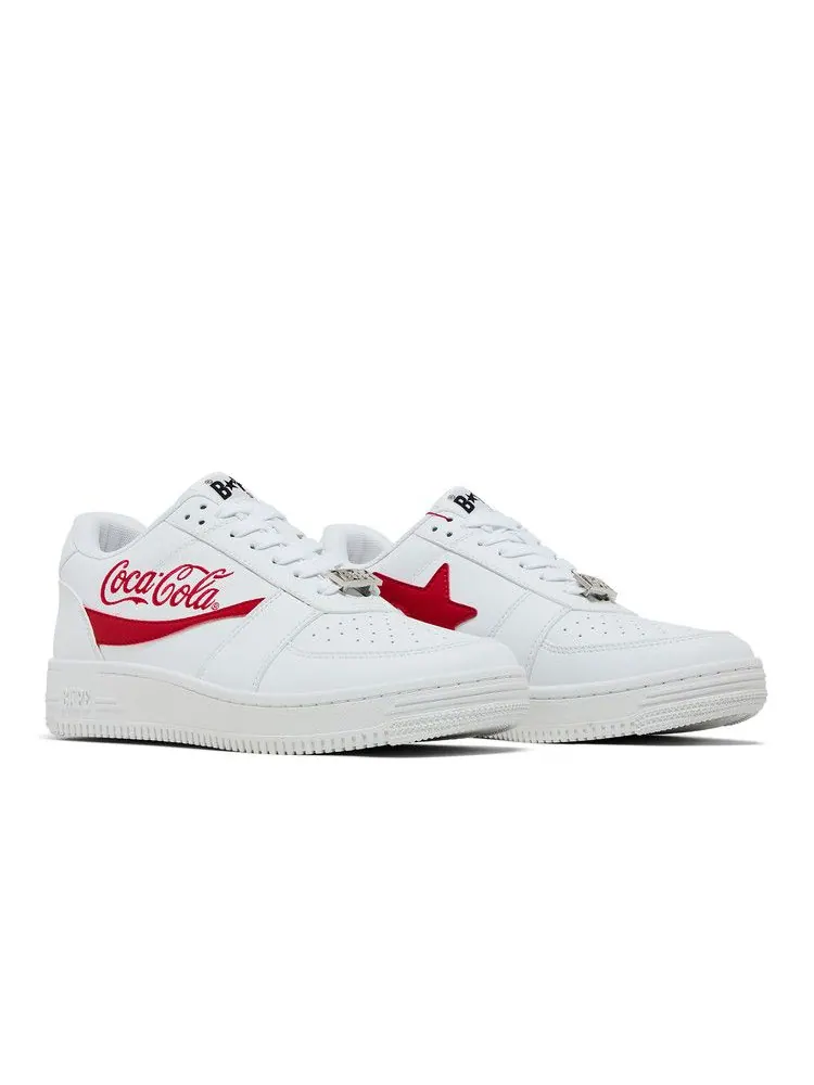 Кроссовки BAPE Coca-Cola x Bapesta Low 'White' — изображение 9 из 9, белый/красный
