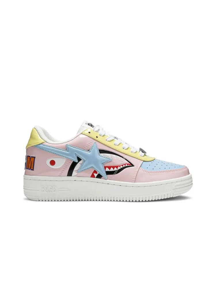 Кроссовки BAPE Bapesta Low M1 'Shark Face - Pink' — изображение 2 из 9, бледный розовый/мульти