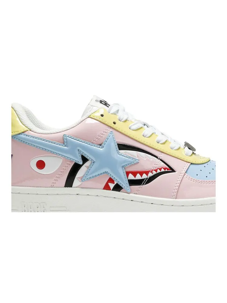 Кроссовки BAPE Bapesta Low M1 'Shark Face - Pink' — изображение 3 из 9, бледный розовый/мульти
