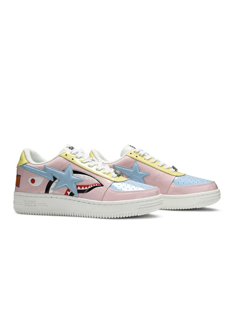 Кроссовки BAPE Bapesta Low M1 'Shark Face - Pink' — изображение 9 из 9, бледный розовый/мульти