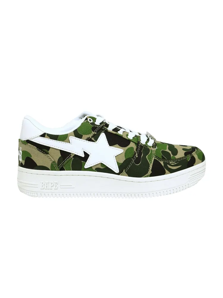 Кроссовки BAPE Bapesta Basket Low 'ABC Camo' — изображение 1 из 1, зеленый/белый