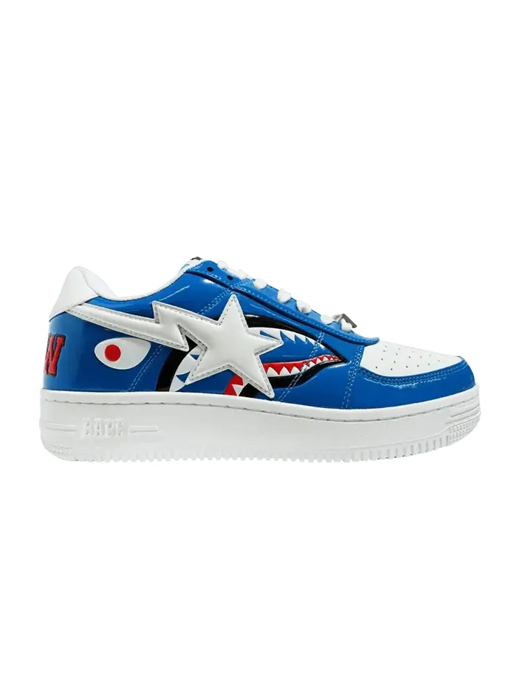 Кроссовки BAPE Bapesta Low M1 Shark Face - Blue — изображение 1 из 1, синий