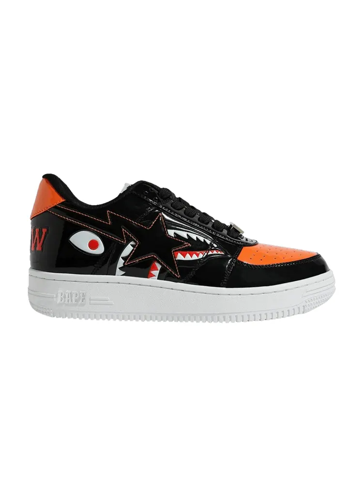 Кроссовки BAPE Bapesta Low 'Mad Shark - Black' — изображение 1 из 1, черный/оранжевый