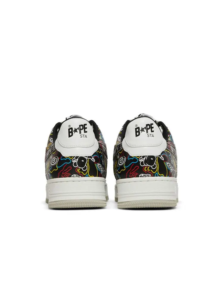 Кроссовки BAPE Medicom Toy x Bapesta Low M2 'Be@r Camo - Black' — изображение 7 из 9, белый/черный