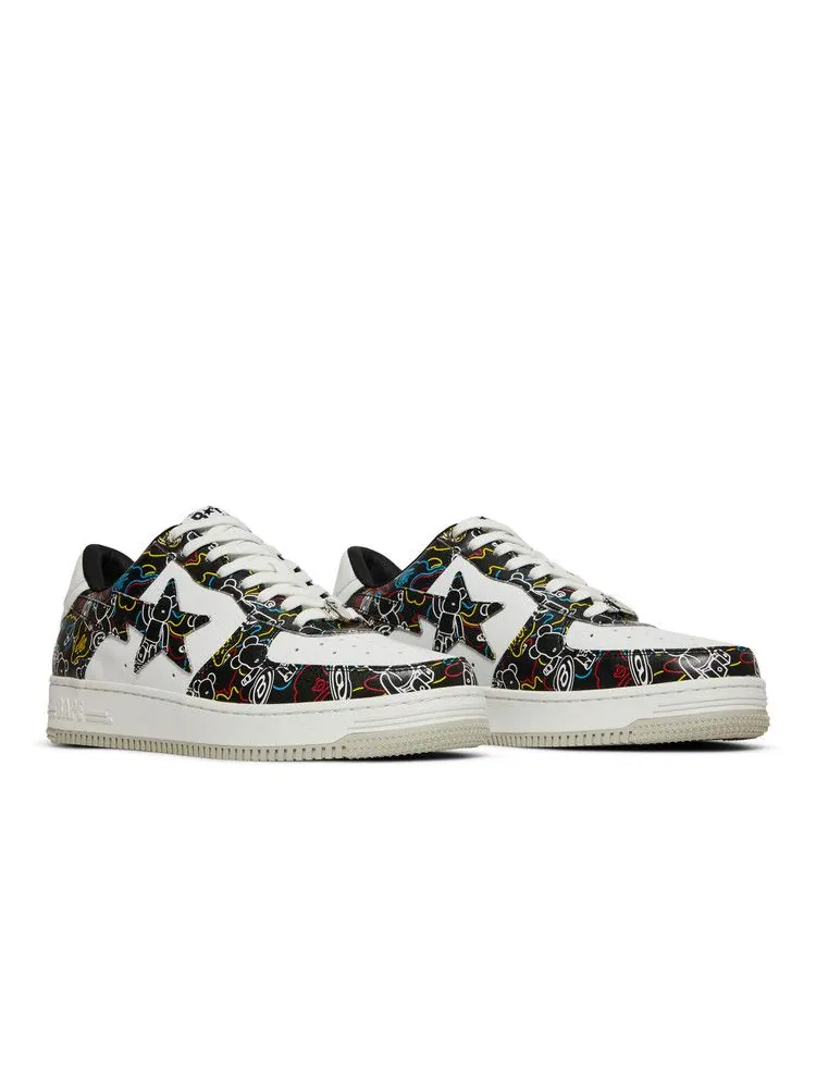 Кроссовки BAPE Medicom Toy x Bapesta Low M2 'Be@r Camo - Black' — изображение 9 из 9, белый/черный