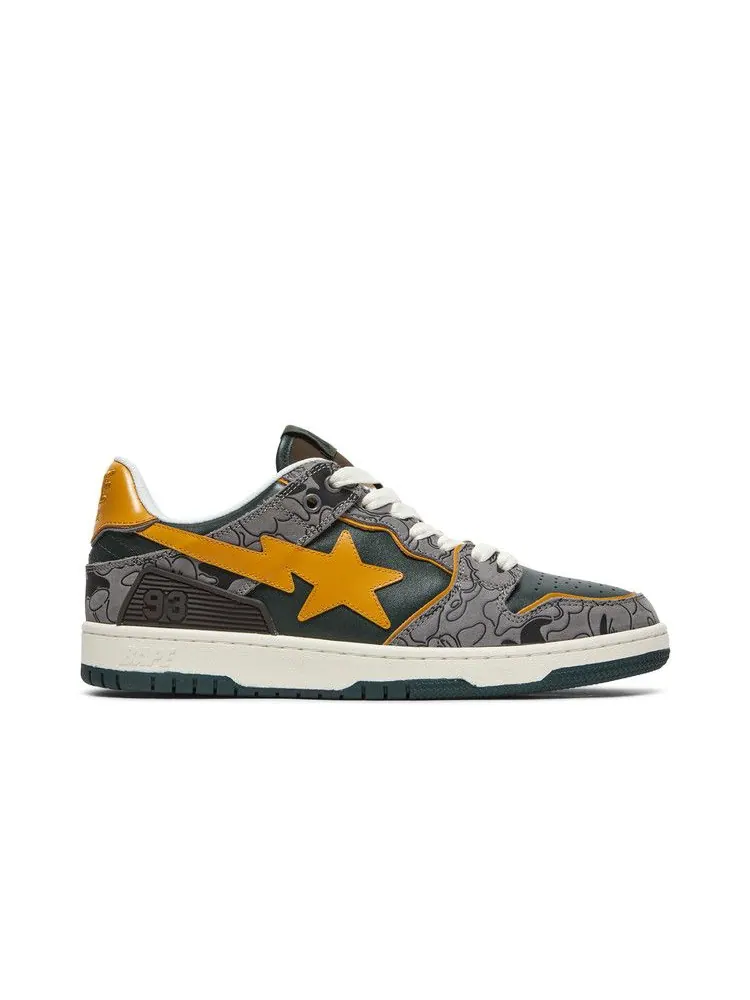 Кеды BAPE Sk8 Sta Low 'Green Camo' — изображение 2 из 9, зеленый/серый