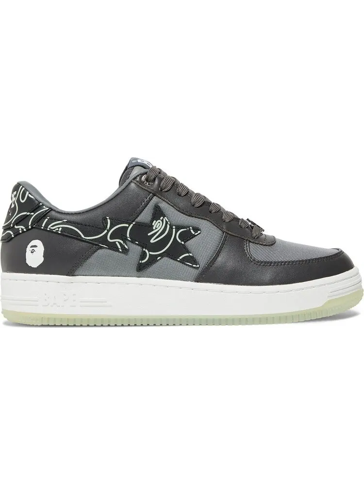 Кроссовки Bapesta Text Code Camo - Charcoal — изображение 1 из 8, черный