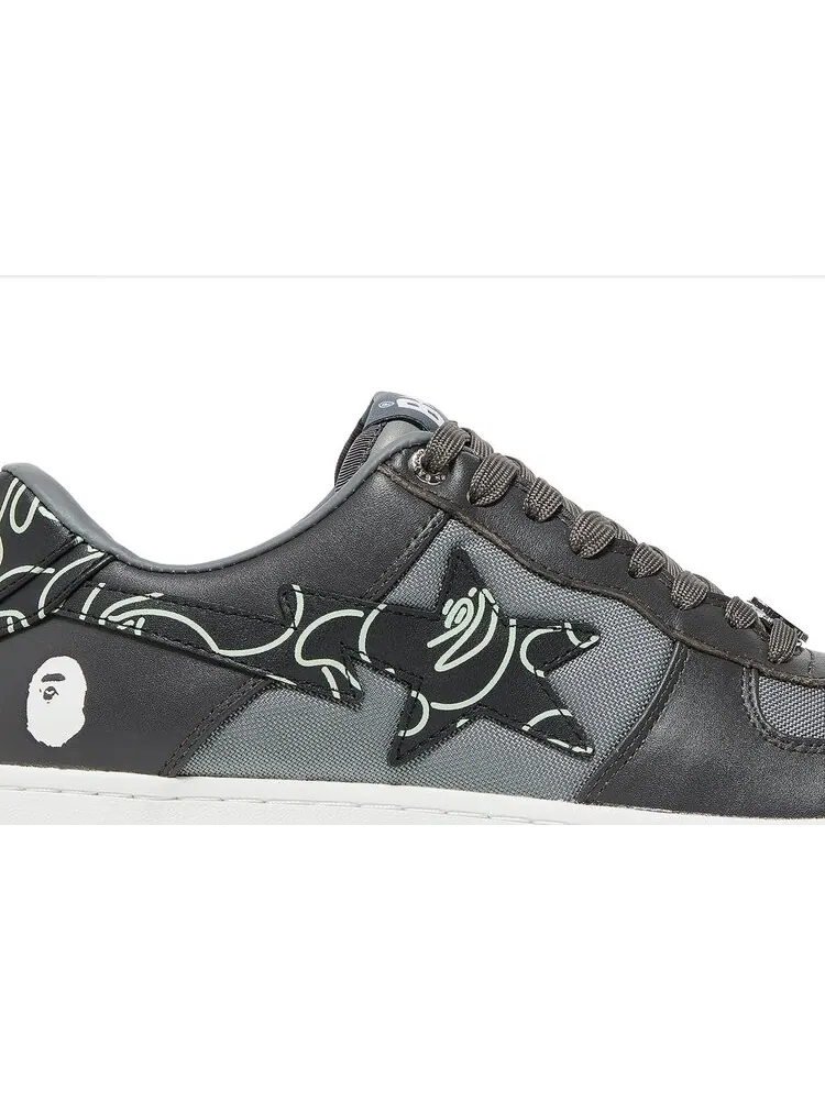 Кроссовки Bapesta Text Code Camo - Charcoal — изображение 2 из 8, черный