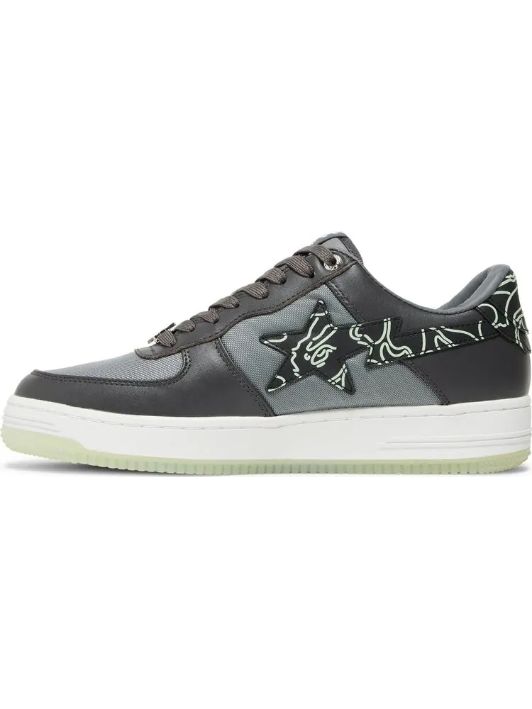 Кроссовки Bapesta Text Code Camo - Charcoal — изображение 3 из 8, черный