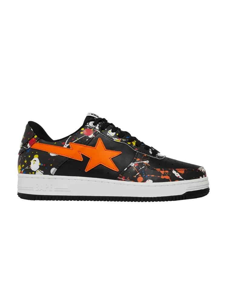 Кроссовки BAPE Bapesta Low 'Paint Splatter - Black' — изображение 1 из 9, черный