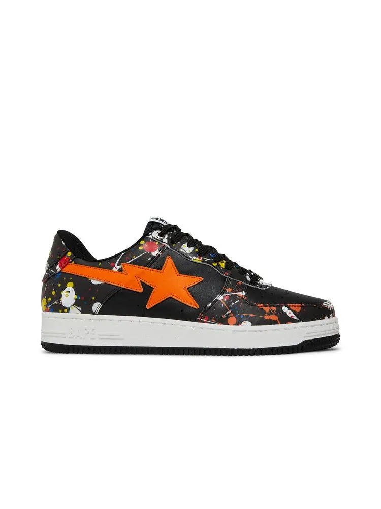 Кроссовки BAPE Bapesta Low 'Paint Splatter - Black' — изображение 2 из 9, черный