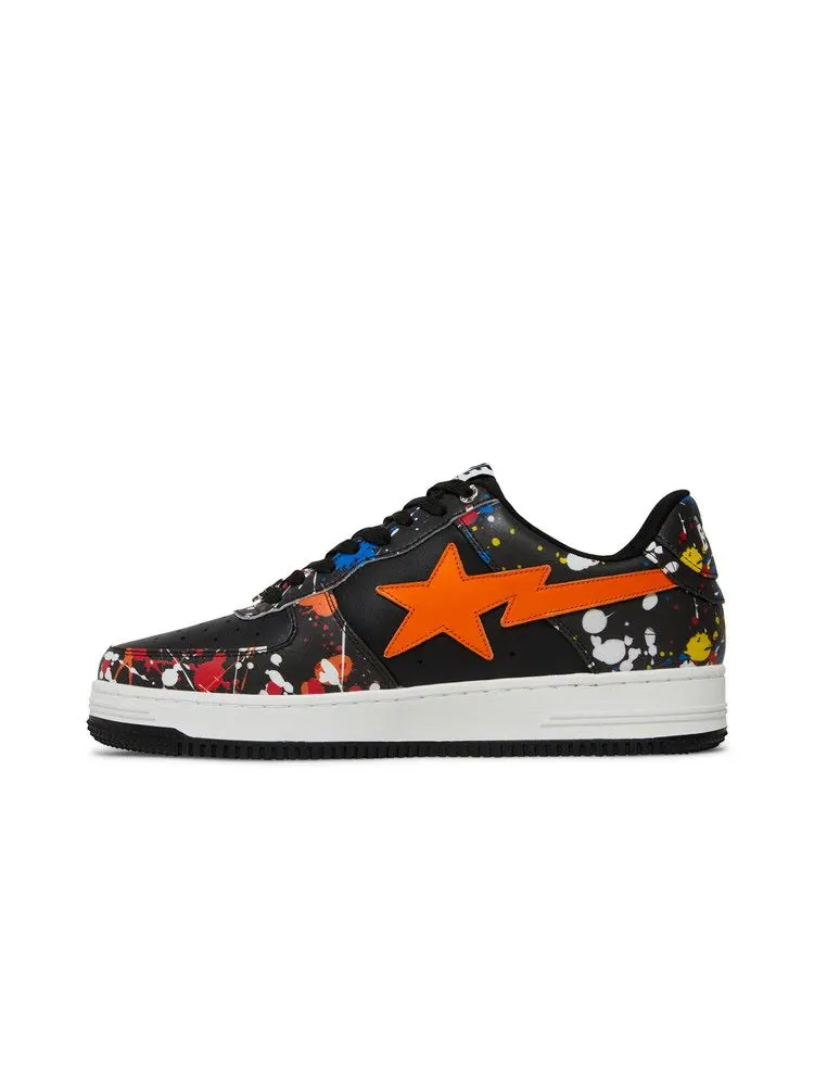 Кроссовки BAPE Bapesta Low 'Paint Splatter - Black' — изображение 4 из 9, черный