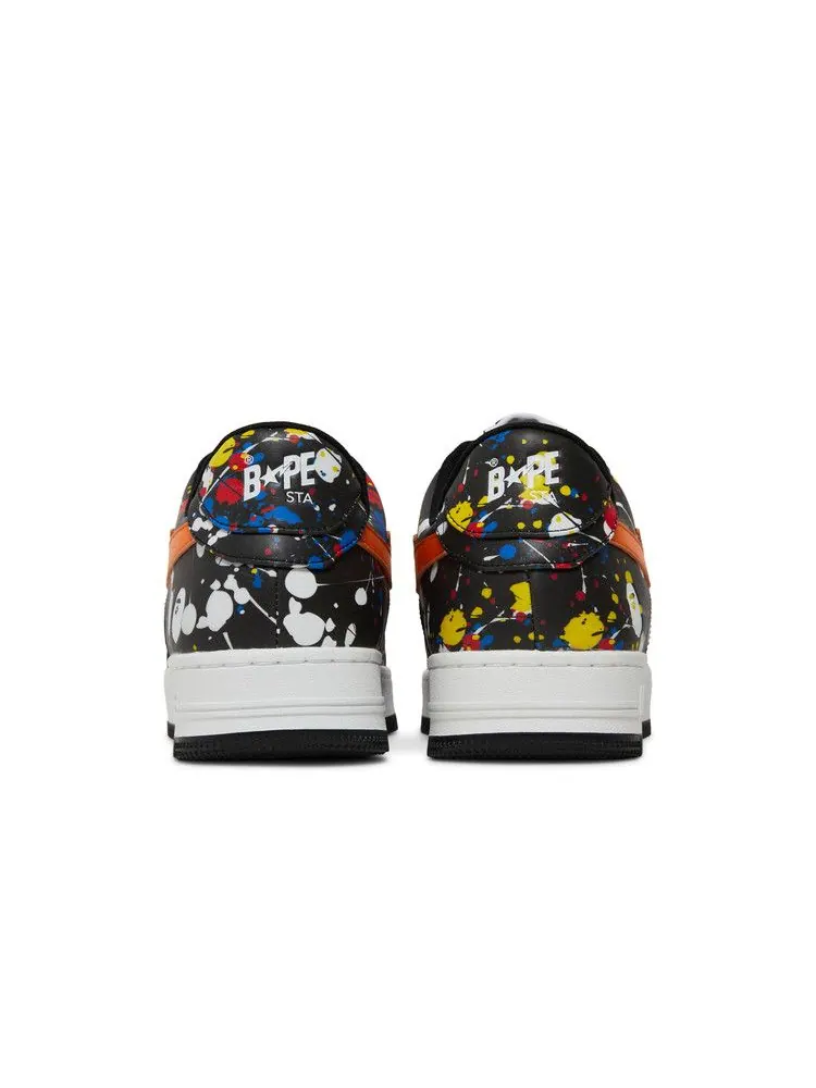 Кроссовки BAPE Bapesta Low 'Paint Splatter - Black' — изображение 7 из 9, черный