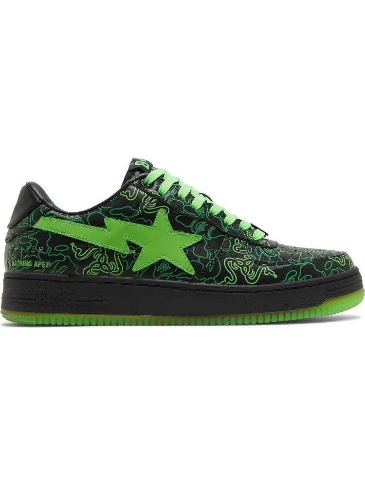 Кроссовки Razer x Bapesta Low M2 Neon Camo — изображение 1 из 8, зеленый