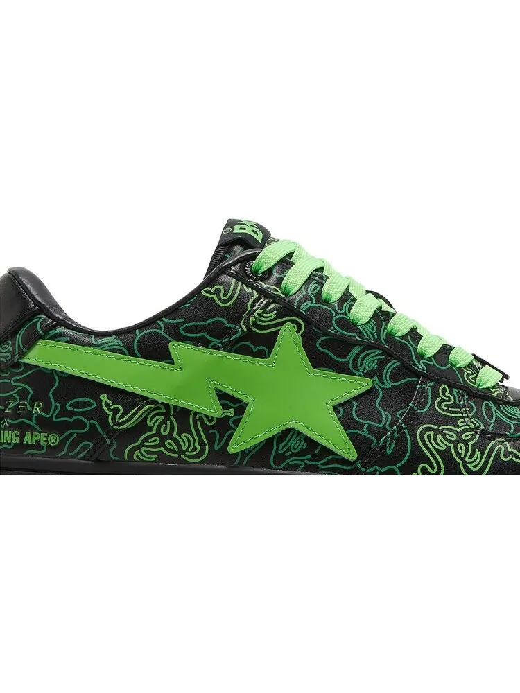 Кроссовки Razer x Bapesta Low M2 Neon Camo — изображение 2 из 8, зеленый