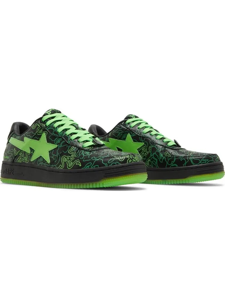 Кроссовки Razer x Bapesta Low M2 Neon Camo — изображение 8 из 8, зеленый