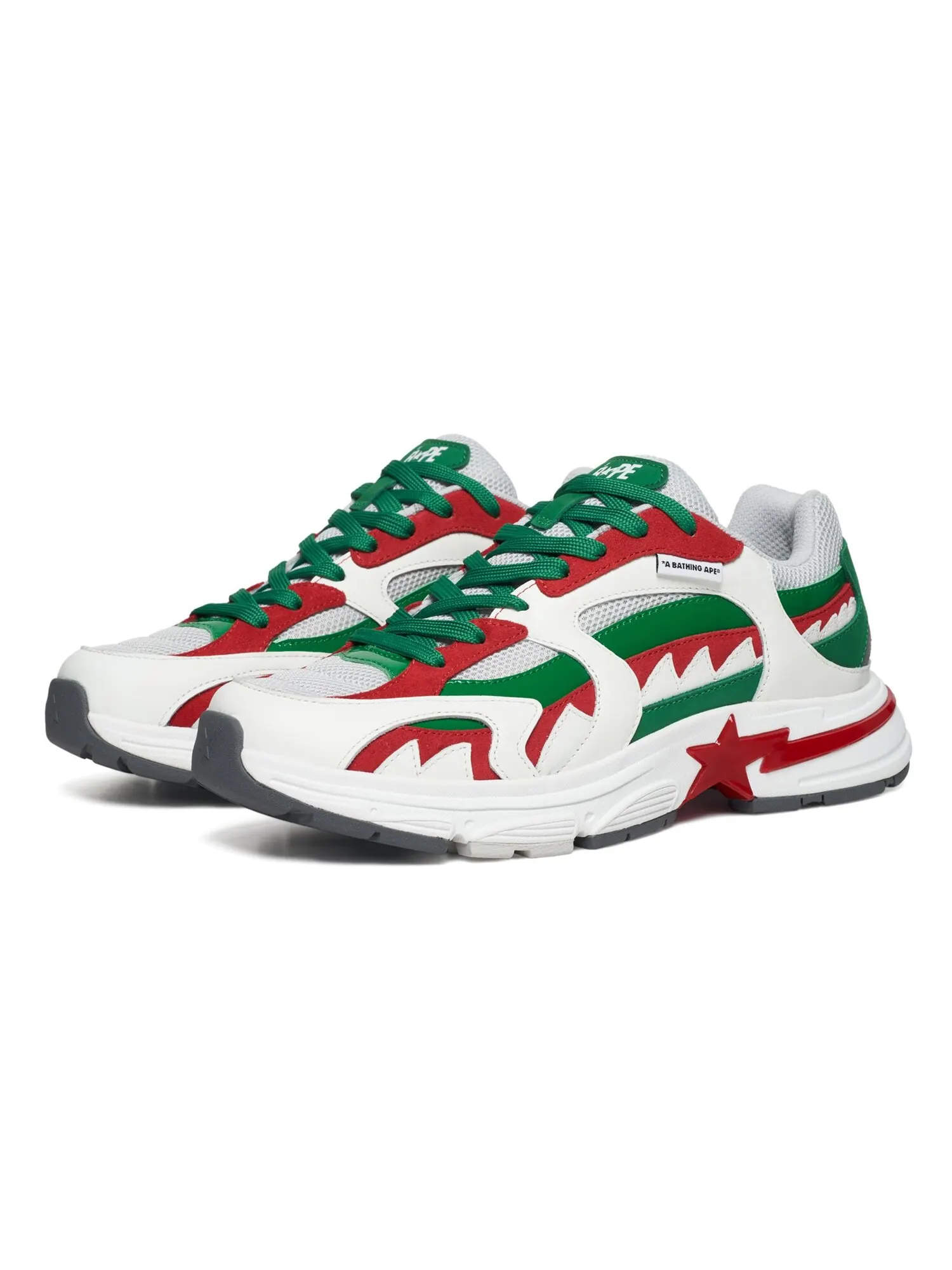 Кроссовки Bape Shark Sta M1 Country Pack - Italy — изображение 2 из 6, зеленый/белый/красный