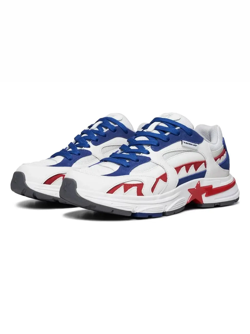Кроссовки Bape Shark Sta M1 Country Pack - United Kingdom — изображение 2 из 2, белый/красный/синий
