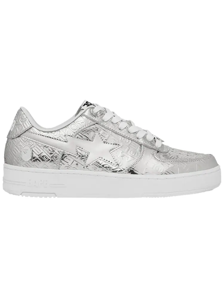 Кроссовки BAPE Bapesta #5 'Silver Monogram' — изображение 1 из 1, серебристый