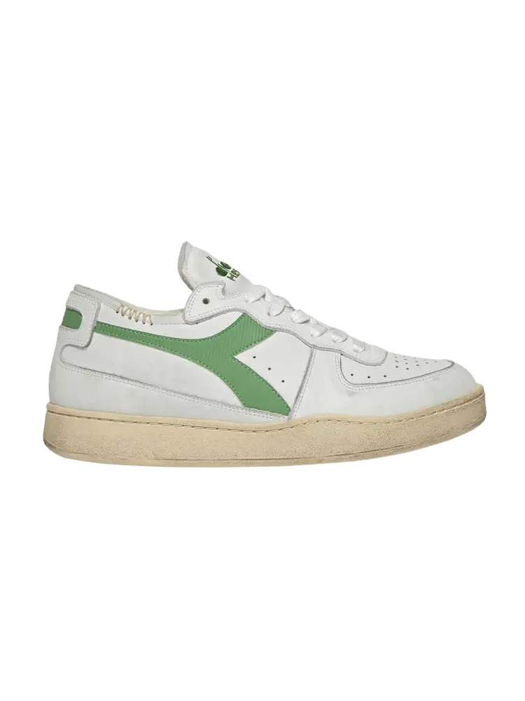 Кроссовки Diadora Mi Basket Row Cut 'White Stone Green' — изображение 1 из 1, белый/зеленый