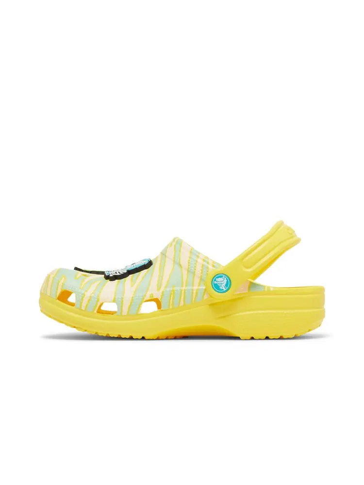 Кроссовки Crocs Ron English x Classic Clog Kids Party Animals - Zebra Lemon — изображение 3 из 6, желтый