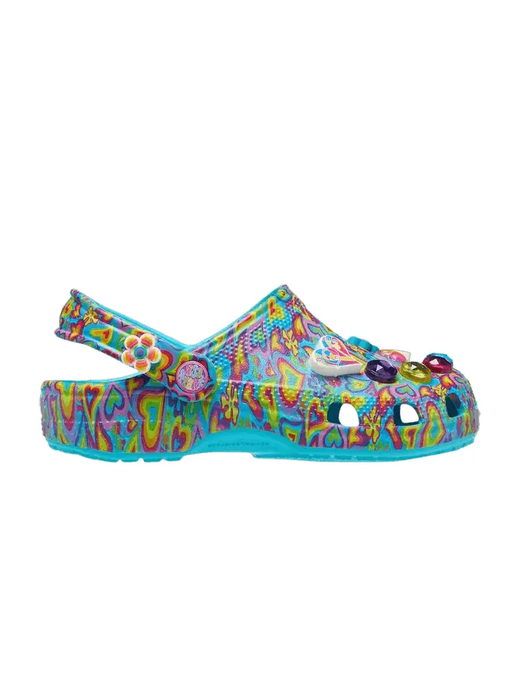 Кроссовки Crocs Lisa Frank x Classic Clog Kids Digital Aqua Multi Hearts