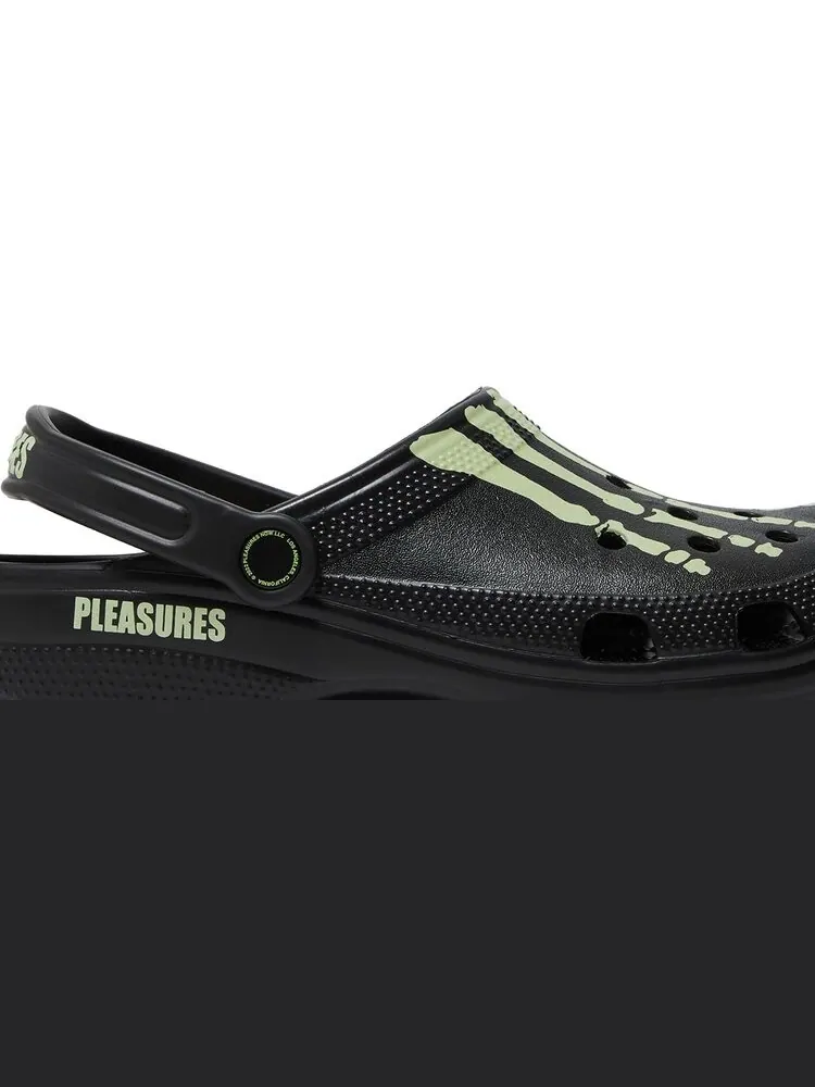 Кроссовки Pleasures x Classic Clog Skeleton - Glow in the Dark — изображение 2 из 8, черный