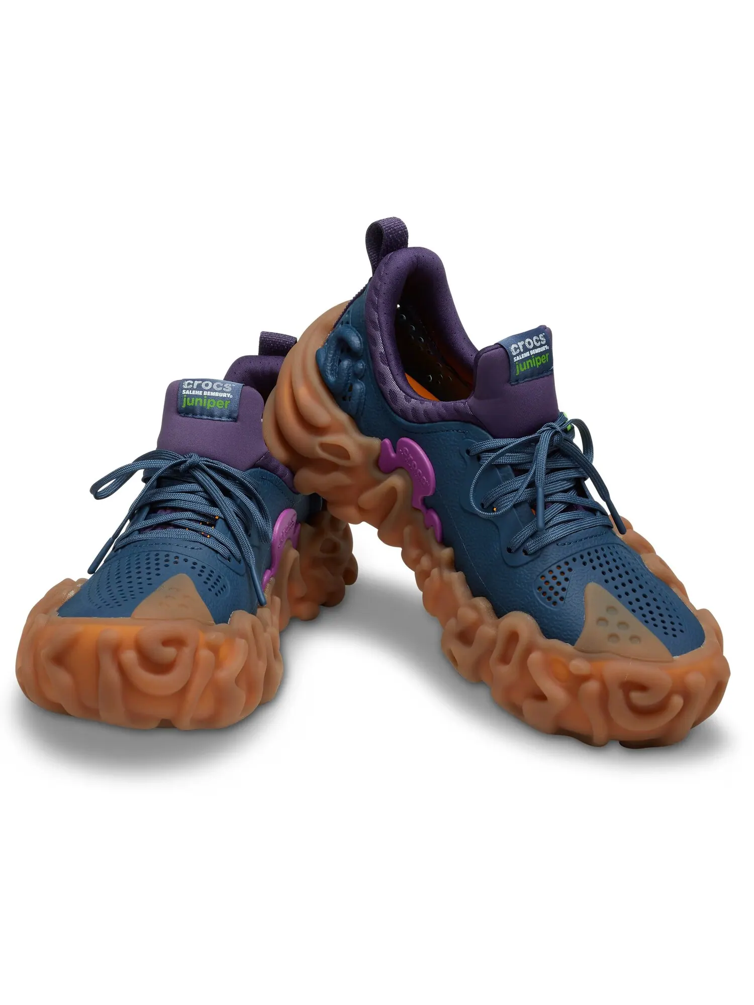 Кроссовки Crocs Juniper x Salehe Bembury 'Taro' — изображение 2 из 6, синий/коричневый