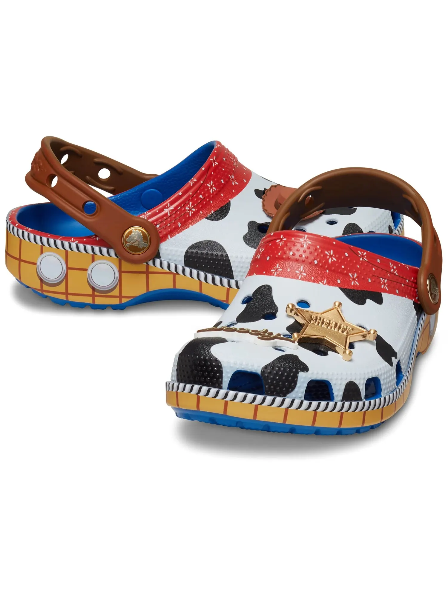 Сабо для маленьких детей Crocs Classic x Toy Story 'Sheriff Woody' — изображение 2 из 6, синий/коричневый