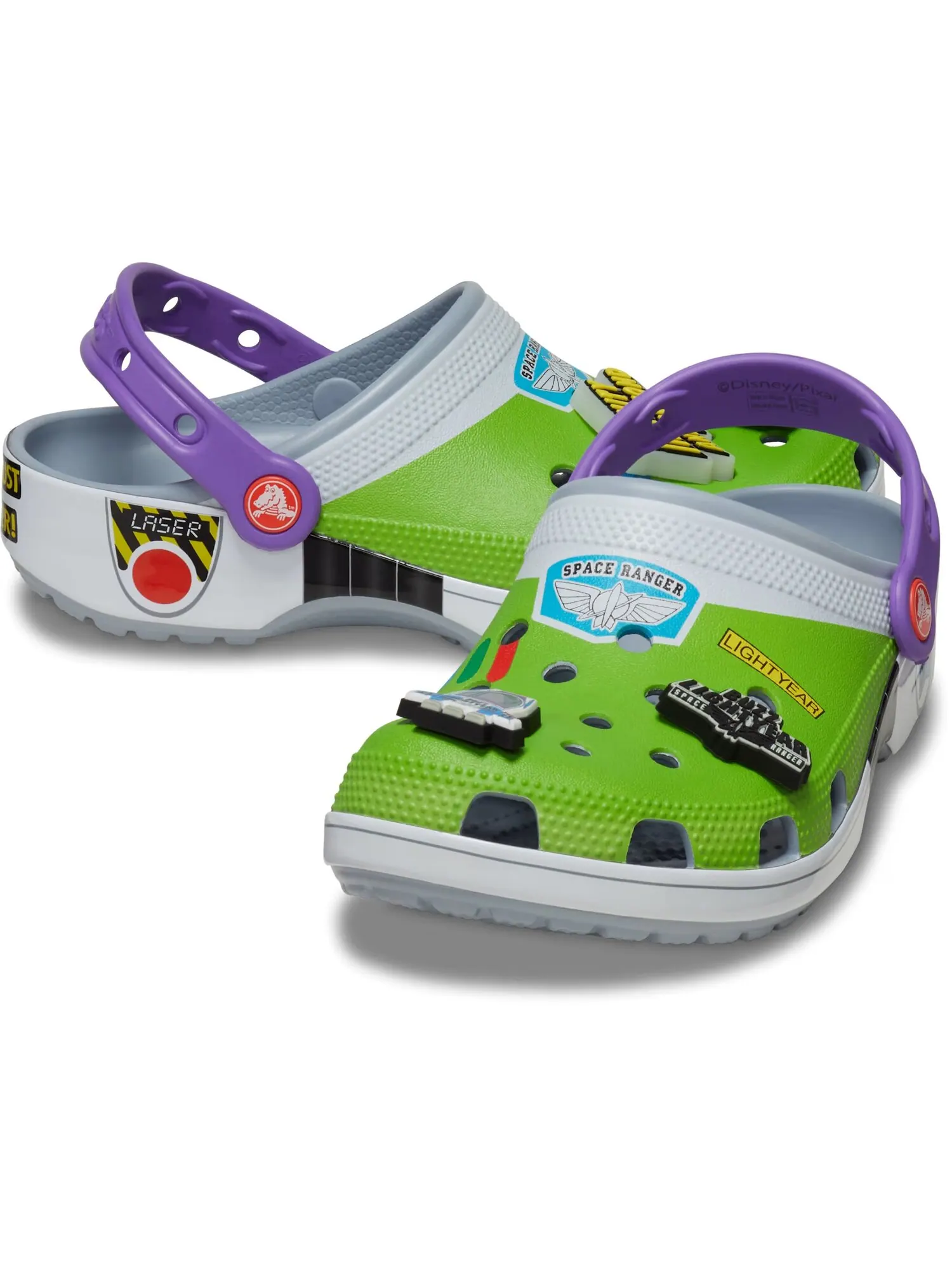 Сабо Crocs Classic x Toy Story 'Buzz Lightyear' — изображение 2 из 7, зеленый/серый