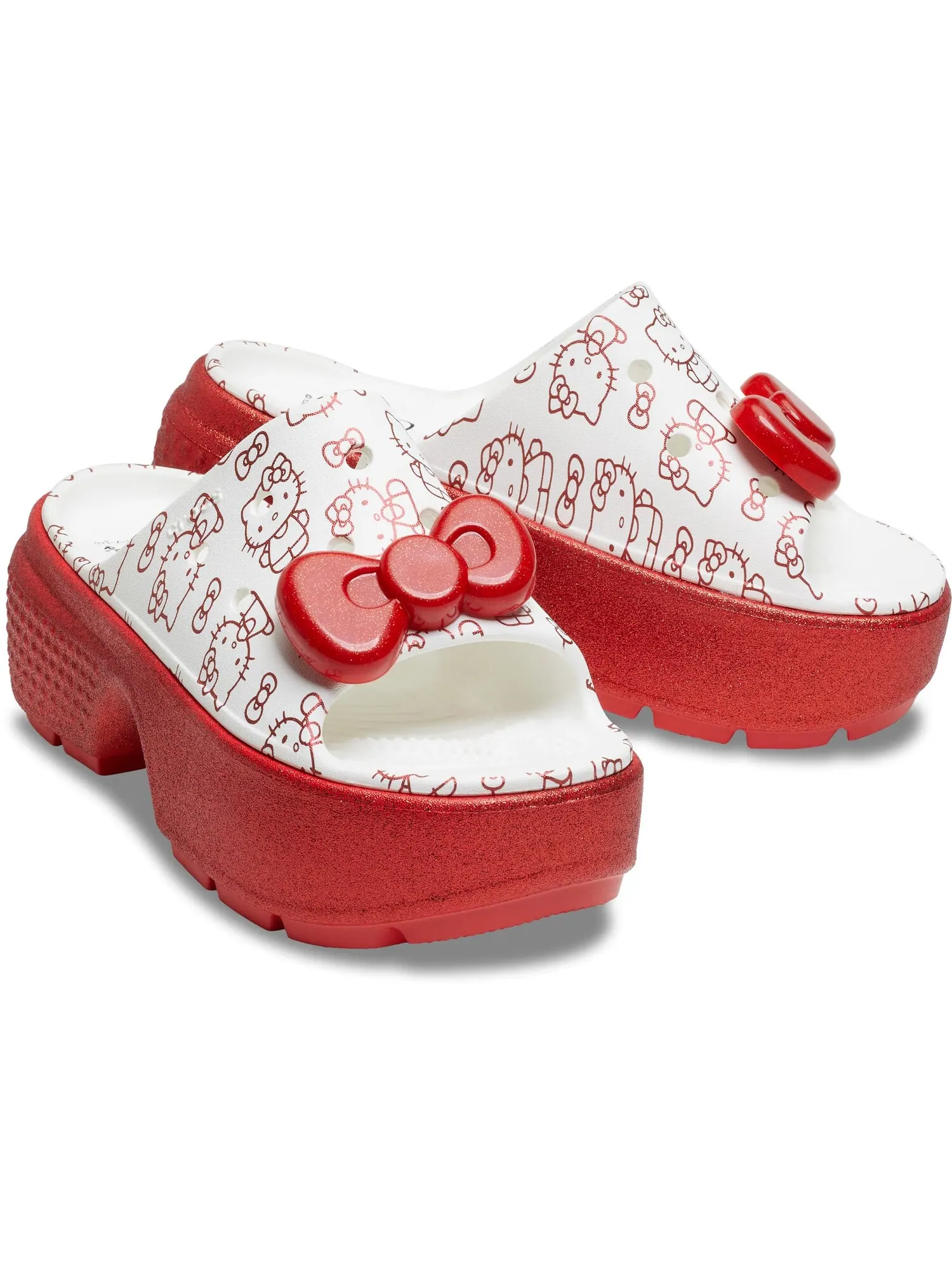 Сабо Crocs x Hello Kitty Stomp — изображение 1 из 6, белый/красный