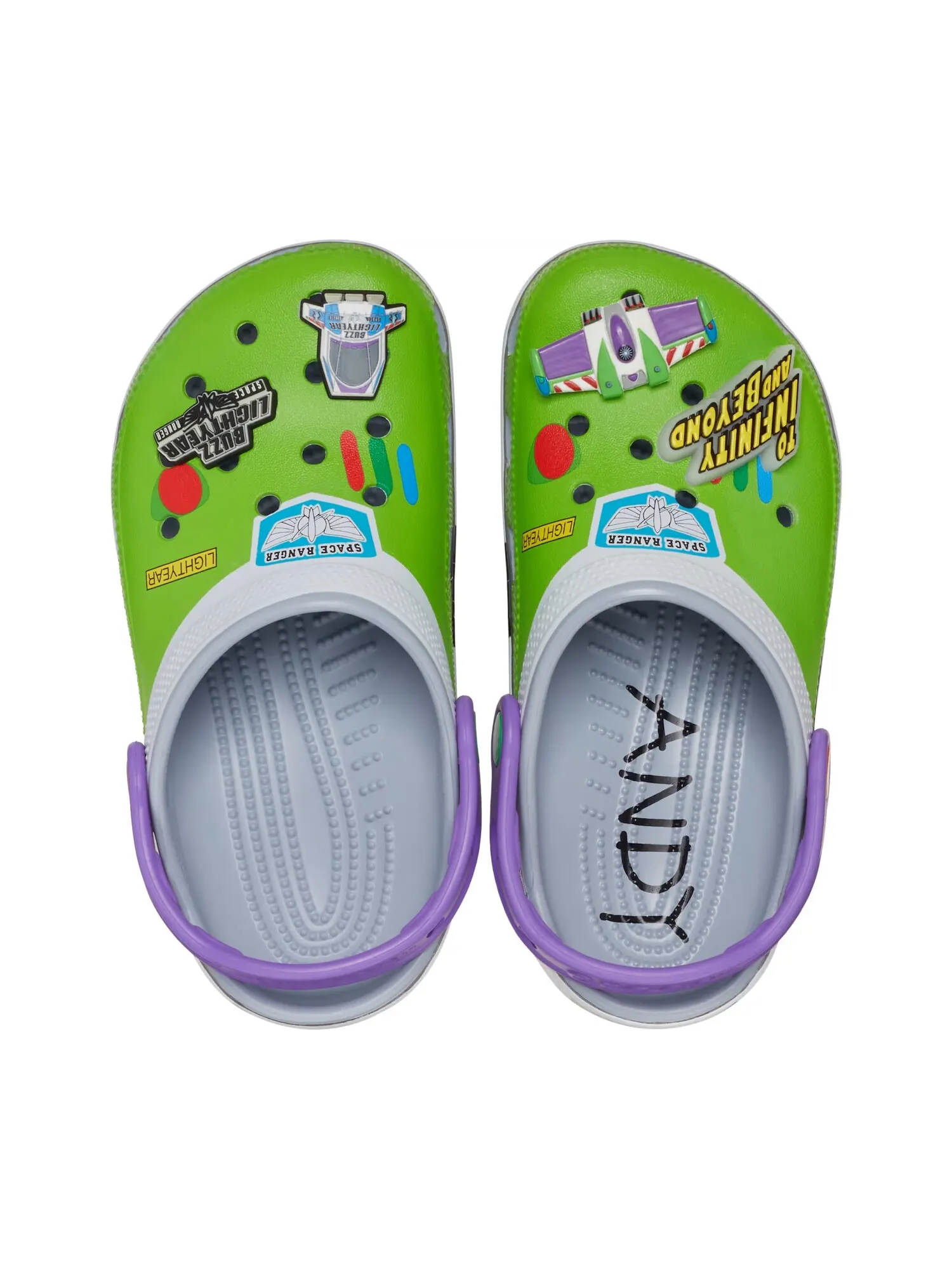 Сабо детские Crocs Classic x Toy Story 'Buzz Lightyear' — изображение 1 из 7, зеленый/серый