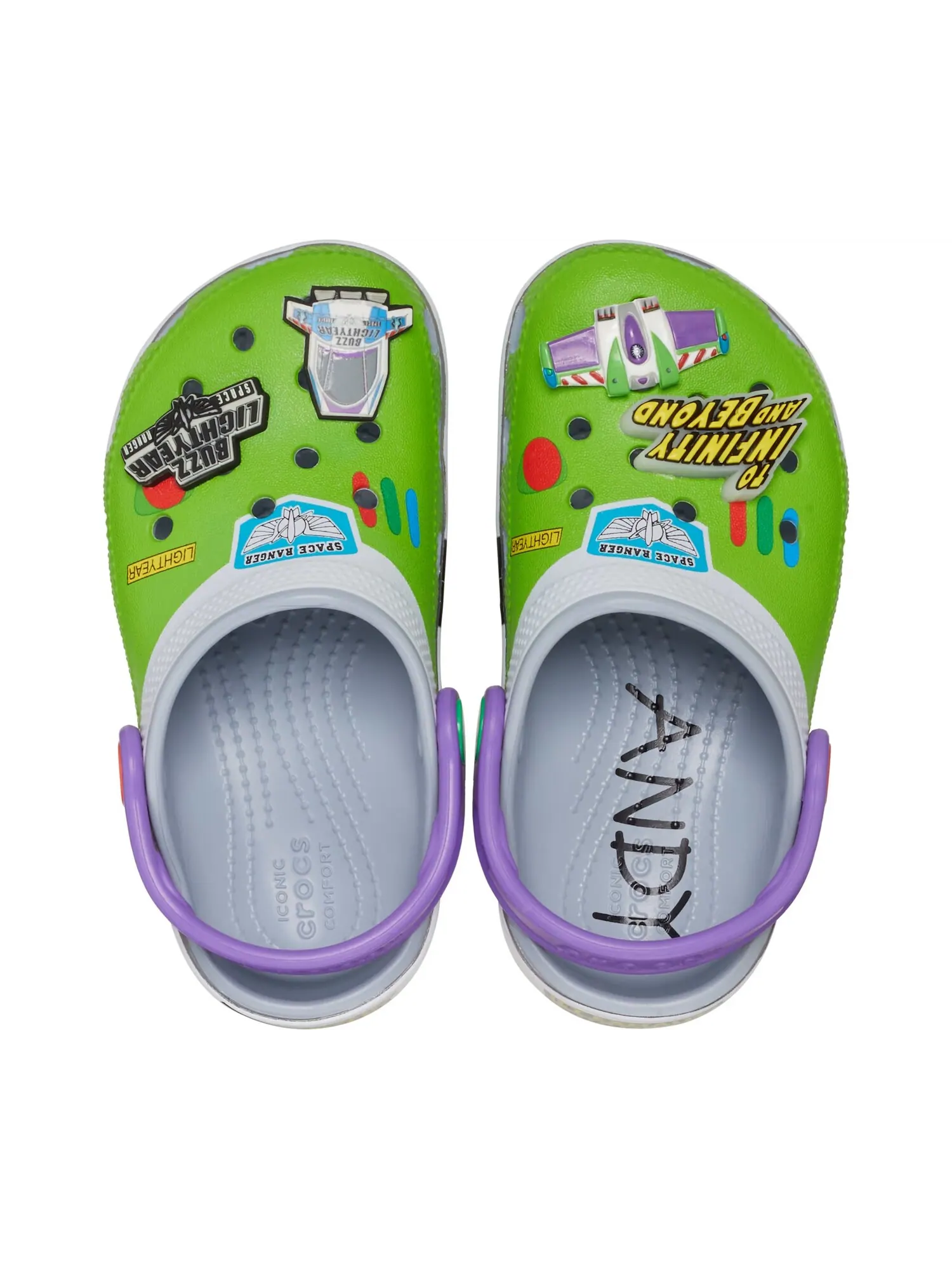 Сабо для маленьких детей Crocs Classic x Toy Story 'Buzz Lightyear' — изображение 1 из 7, зеленый/серый