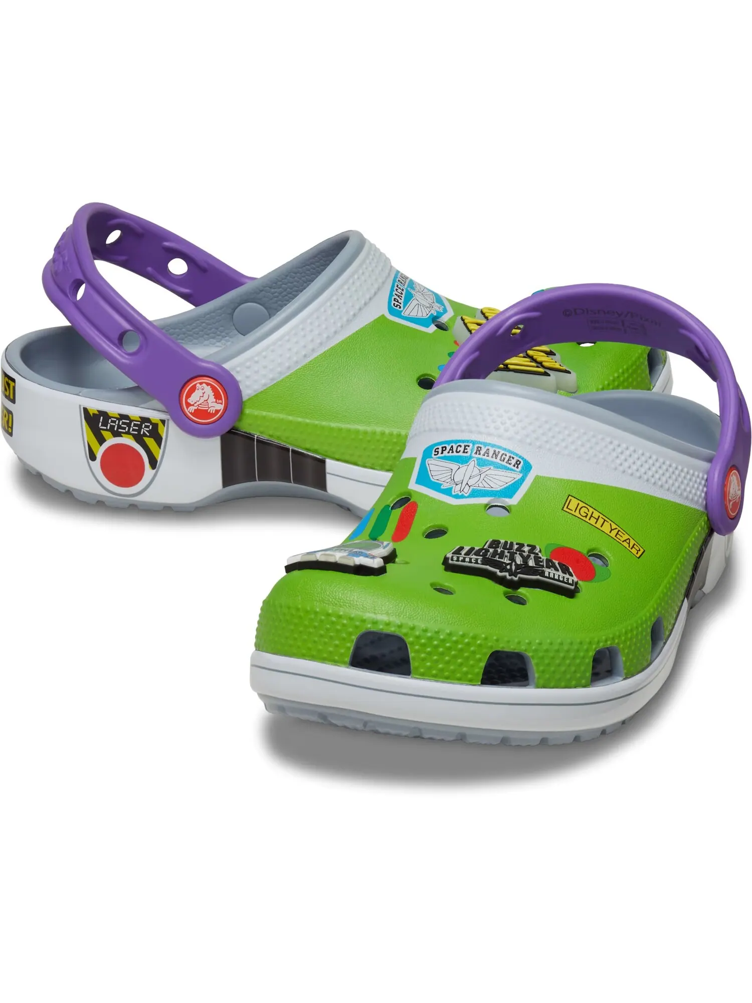 Сабо для маленьких детей Crocs Classic x Toy Story 'Buzz Lightyear' — изображение 2 из 7, зеленый/серый