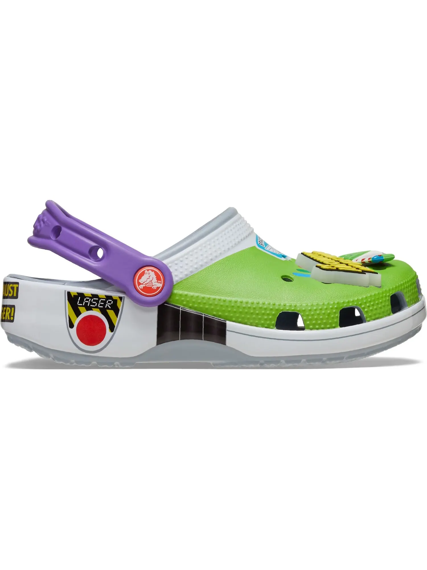 Сабо для маленьких детей Crocs Classic x Toy Story 'Buzz Lightyear' — изображение 3 из 7, зеленый/серый